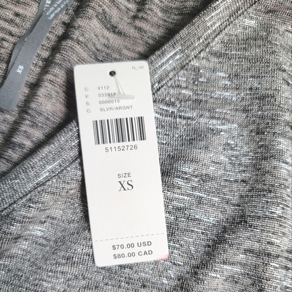 NWT ANTHROPOLOGIE Silver Black & Gray Shimmer Top Blouse Shirt Size XS - Picture 8 of 11